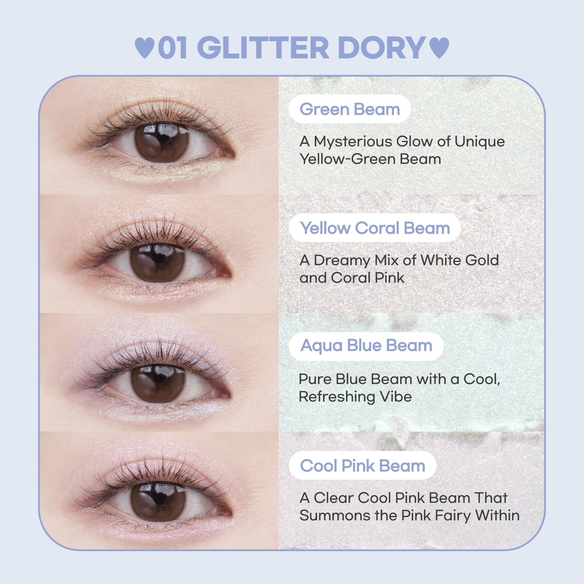 COLORGRAM Tintin Dory Eyeshadow close-up highlights silky, blendable formula