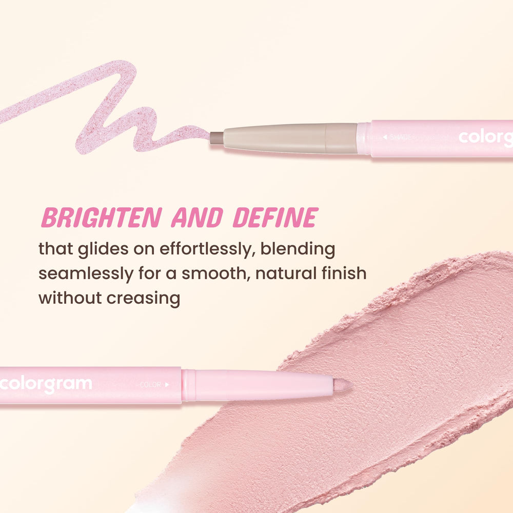 COLORGRAM Under Eye Highlighter Stick 06 Cool Pink dual-ended design enables depth and lift.