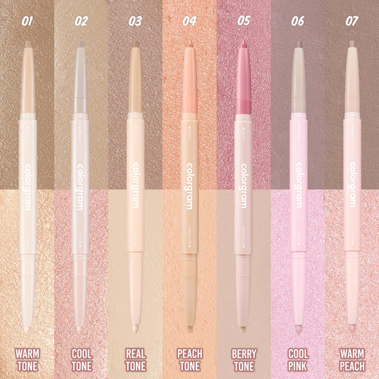 COLORGRAM Under Eye Highlighter Stick dual-ended shade liner and shadow/concealer tool
