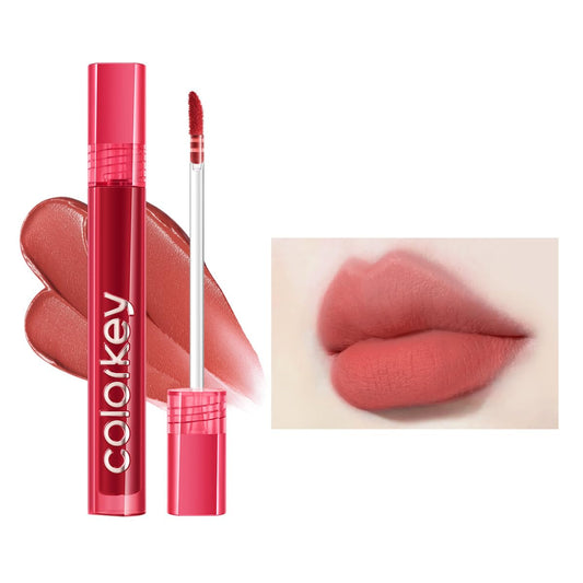 COLORKEY Airy Velvet Lip Tint bottle shows lightweight, creamy texture for daily wear.