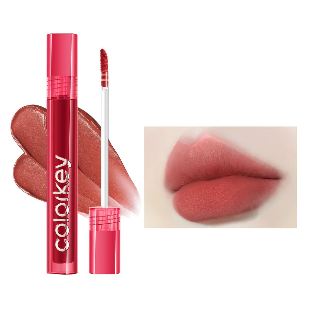 COLORKEY Airy Velvet Lip Tint close-up shows rich color and soft velvet texture