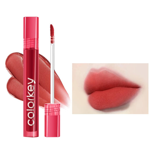 COLORKEY Airy Velvet Lip Tint Maple Ginger bottle shows a lightweight, velvety feel.