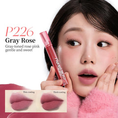 COLORKEY Airy Velvet Lip Tint waterproof swatches demonstrate smudge-resistant color.