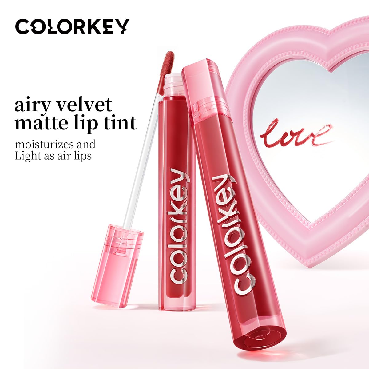 COLORKEY Velvet Matte finish packaging illustrates smooth, non-drying coverage.