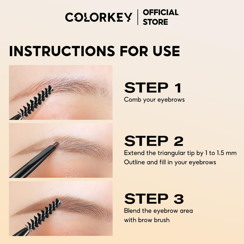 COLORKEY Contour Sketch Eyebrow Pencil includes a built-in spoolie for grooming