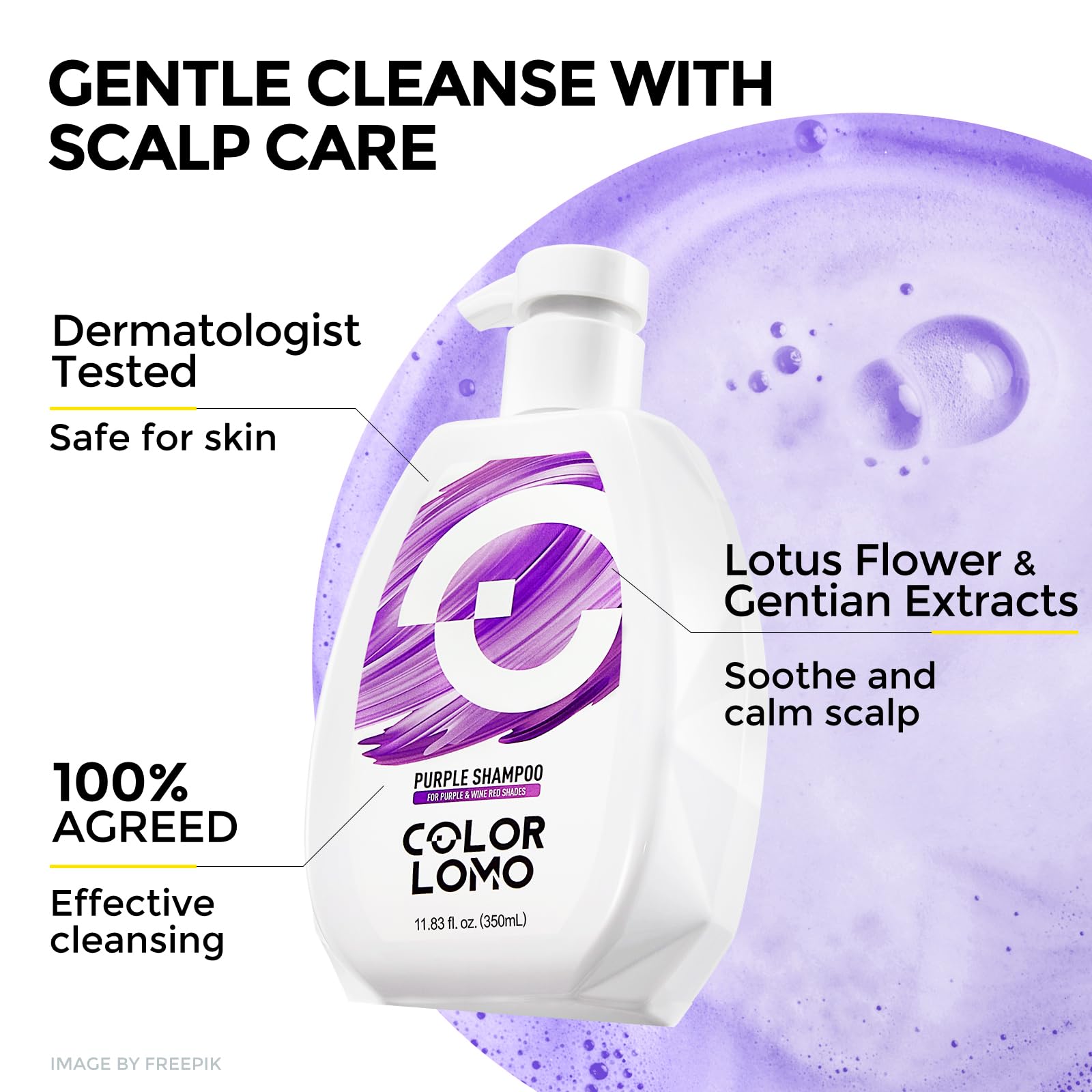 COLORLOMO purple shampoo suitable for daily use in care routine.