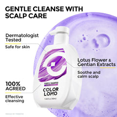 COLORLOMO purple shampoo suitable for daily use in care routine.