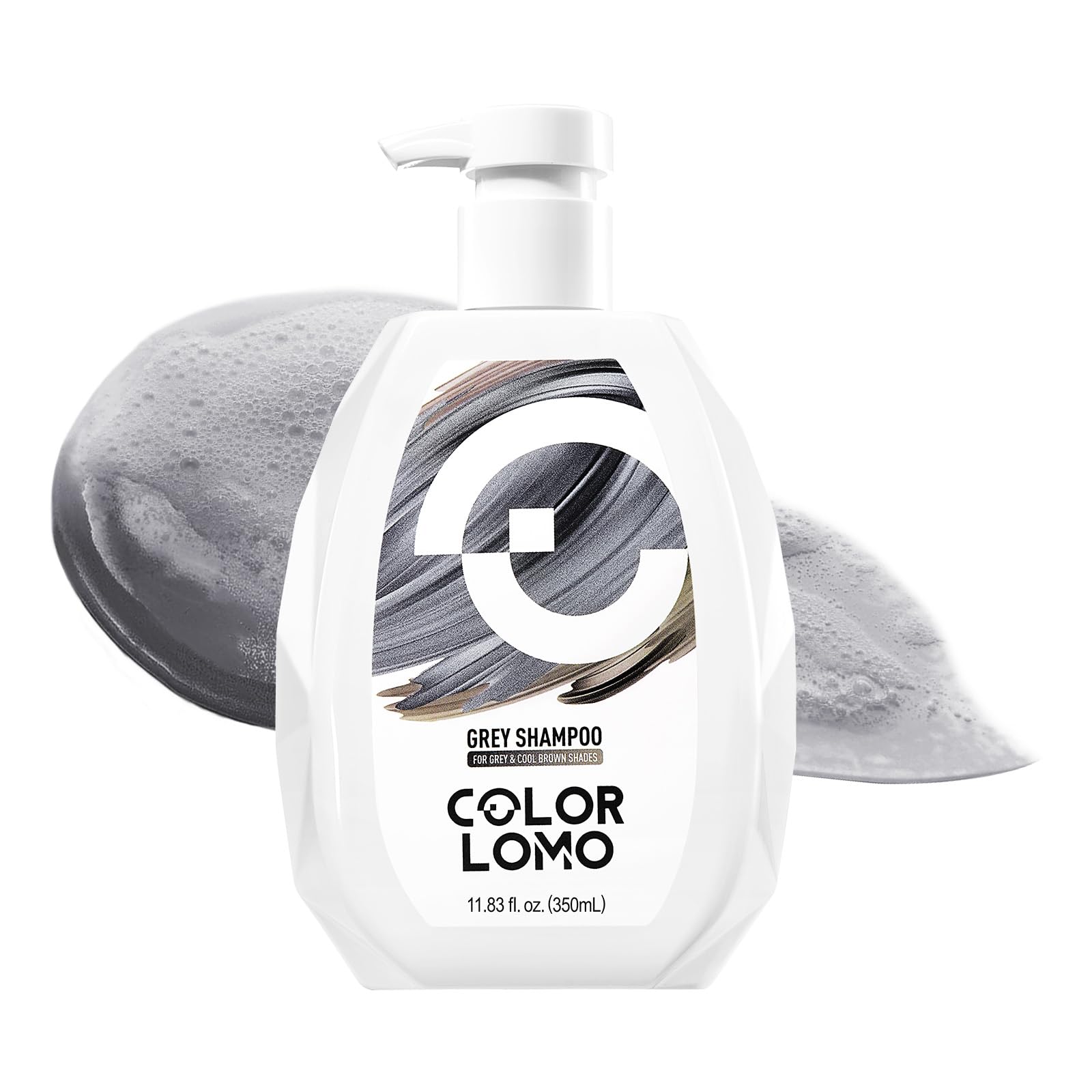 COLORLOMO Ultra Color Safe Shampoo grey bottle protects color and adds shine.
