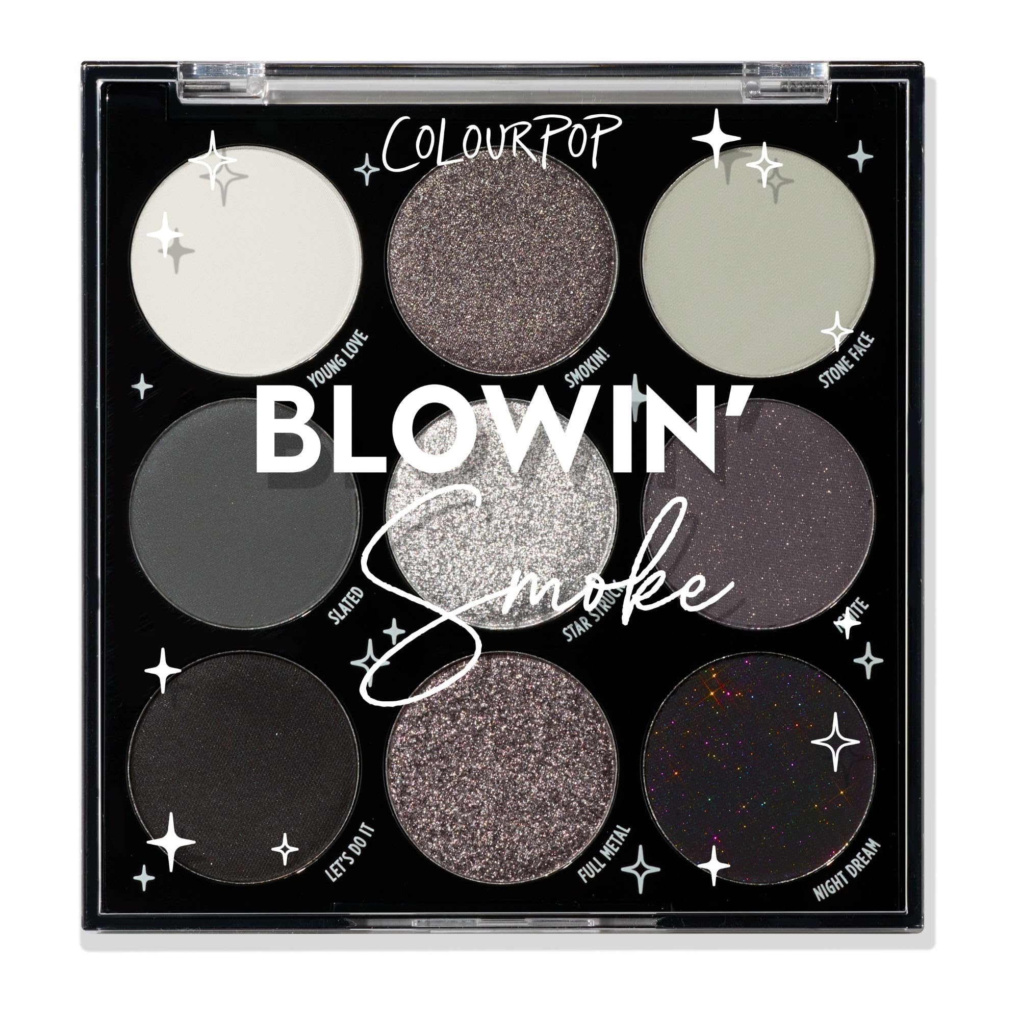 ColourPop Blowin' Smoke metallic-silver shade for bold eye shine