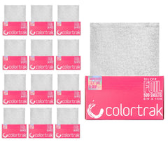 Colortrak embossed sheets in a pop-up dispenser for quick foil prep during coloring sessions