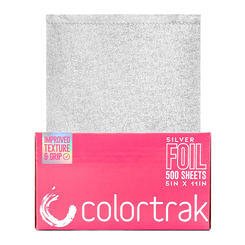 Colortrak silver aluminum foil sheets in 5x11 size for precise hair coloring applications