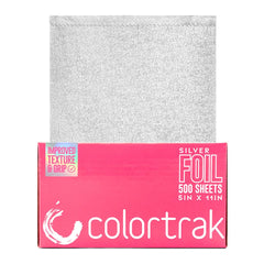Colortrak silver aluminum foil sheets in 5x11 size for precise hair coloring applications