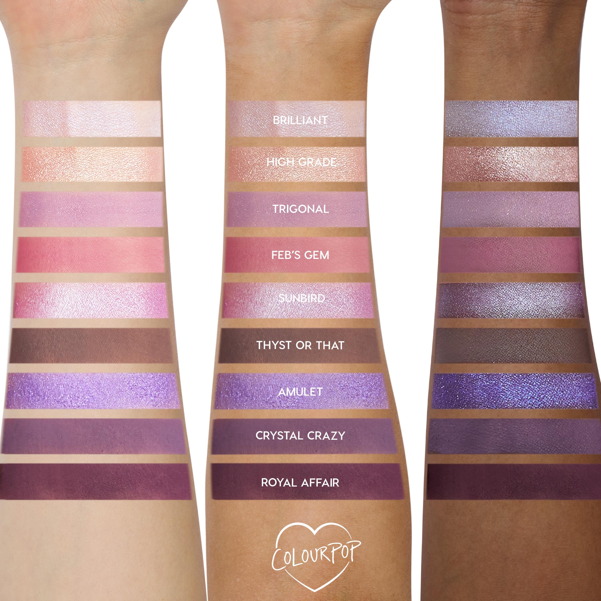ColourPop All Amethyst palette duo-chrome finish for versatile day-to-night glam.