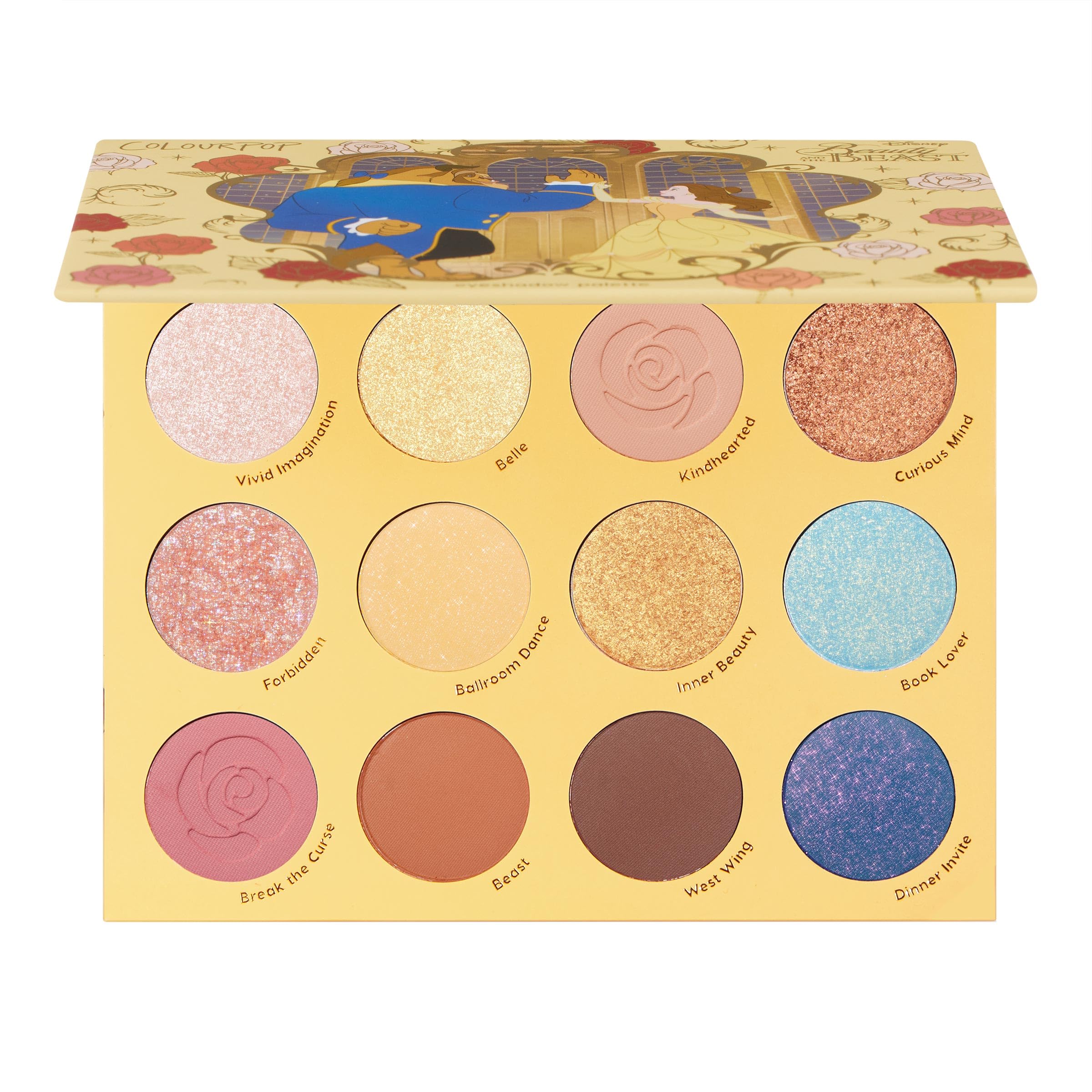 ColourPop Beauty and the Beast palette with neutral shades for versatile eye looks.