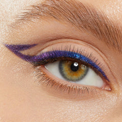ColourPop BFF Creme Gel Chrome Actin Up swatch captures purple to bronze to green shift
