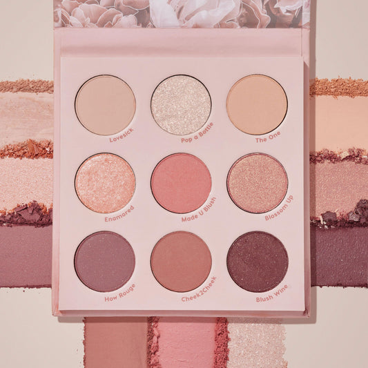 ColourPop Blush Crush swatches mauves reveal soft matte and shimmer textures
