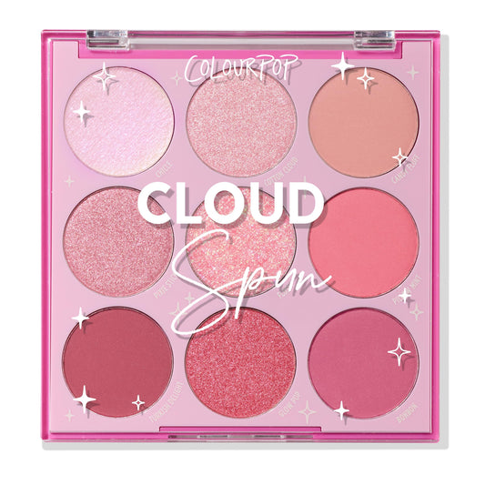 ColourPop Cloud Spun eyeshadow palette showcases versatile finishes for day to night looks.