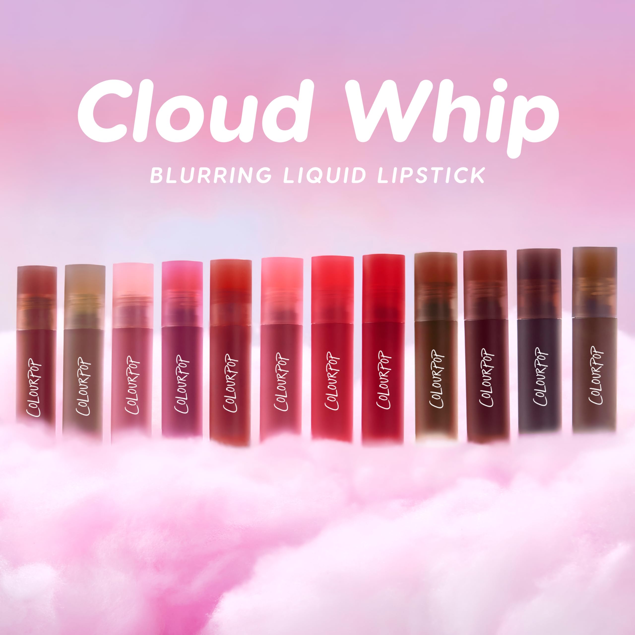 User applying ColourPop Cloud Whip for a soft blur on lips.