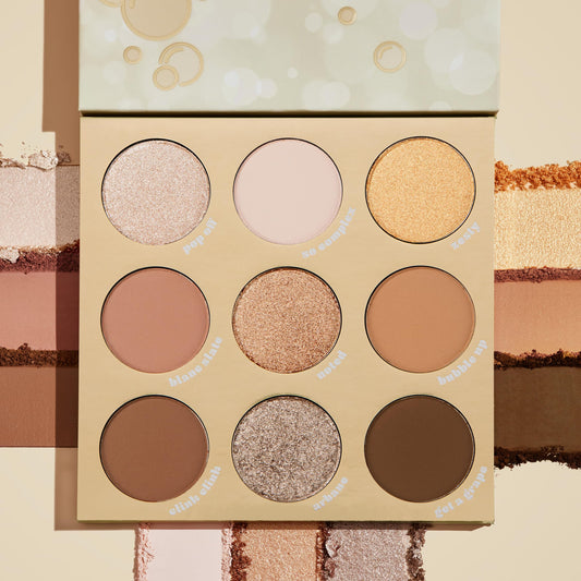 ColourPop Feelin' Bubbly shades champagne ivory swatches with bright lids