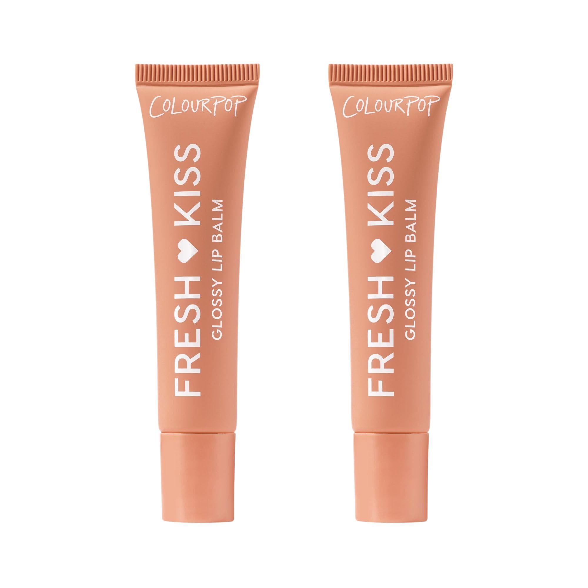 ColourPop Fresh Kiss Glossy Lip Balm Caramel Latte 2-pack close-up shine for hydrated lips.