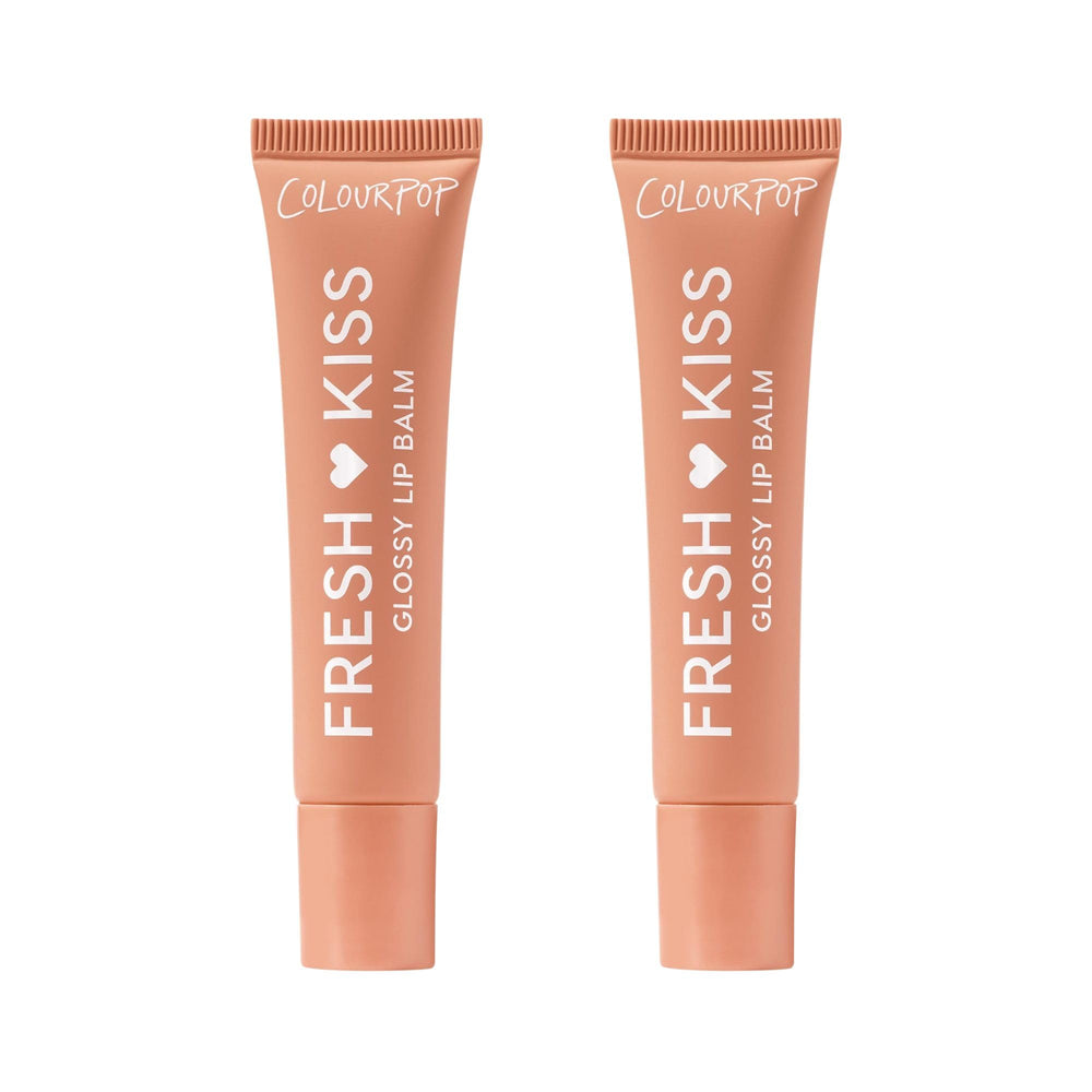 ColourPop Fresh Kiss Glossy Lip Balm Caramel Latte 2-pack close-up shine for hydrated lips.