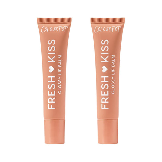 ColourPop Fresh Kiss Glossy Lip Balm Caramel Latte 2-pack close-up shine for hydrated lips.