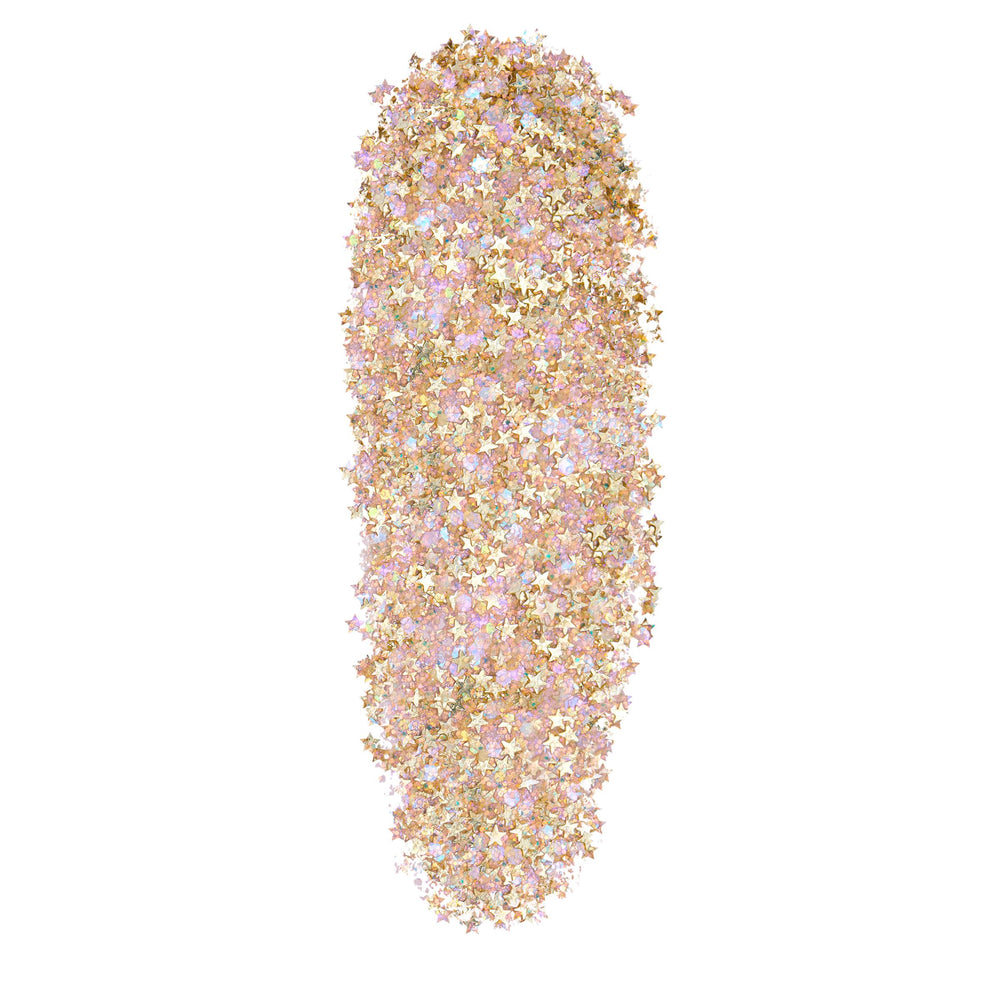 ColourPop glitter gel on shoulders for radiant, mess-free shimmer.