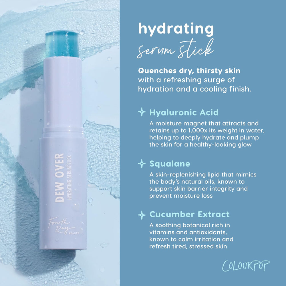 ColourPop Hyaluronic Acid Serum Stick texture close-up—lightweight, fast-absorbing