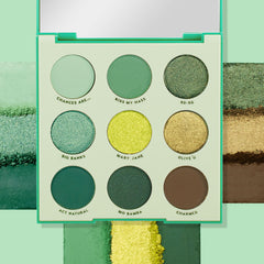 ColourPop Just My Luck metallic greens on swatches offer luminous shine for evenings.
