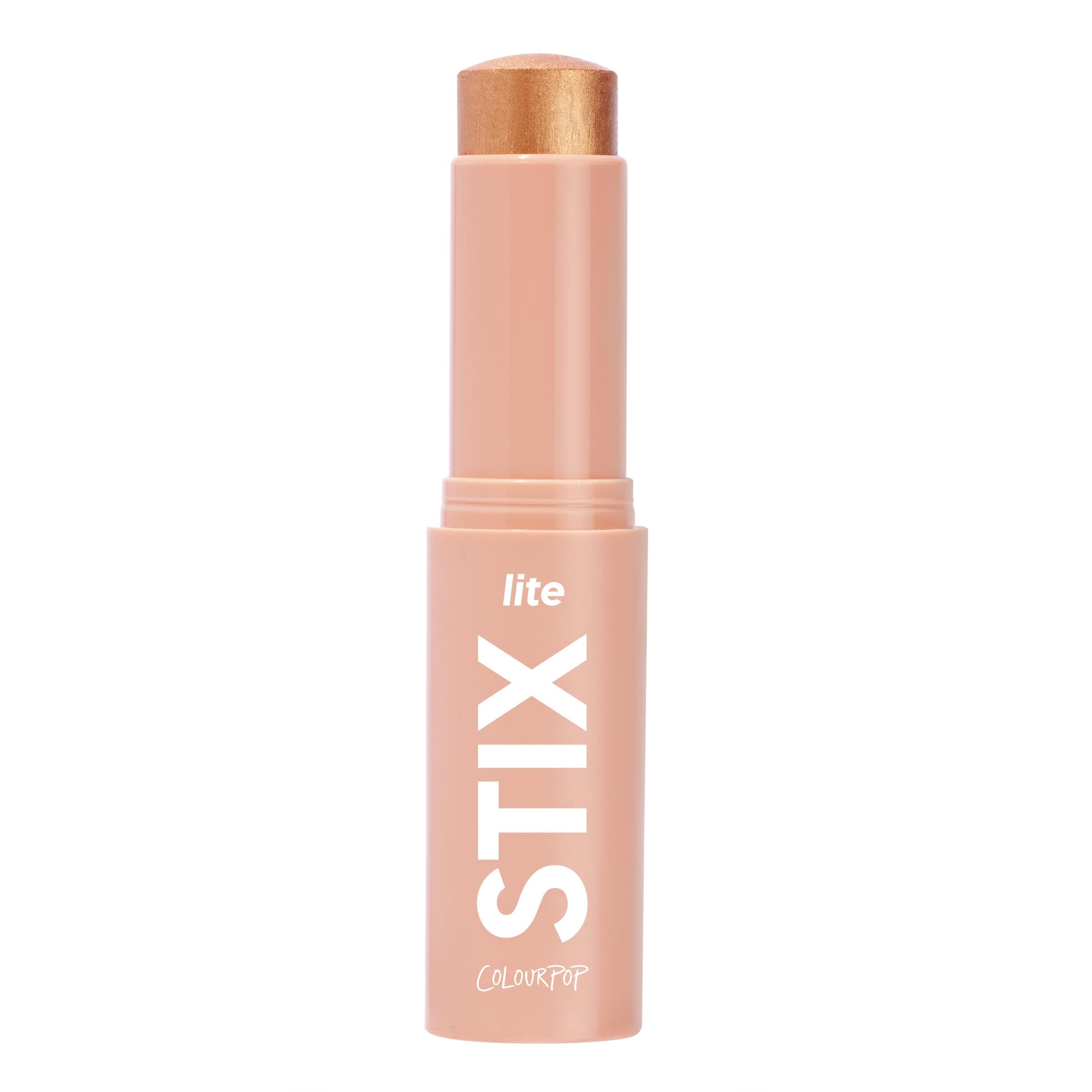 ColourPop Lite Stix highlighter on cheekbones for a soft, dewy radiance