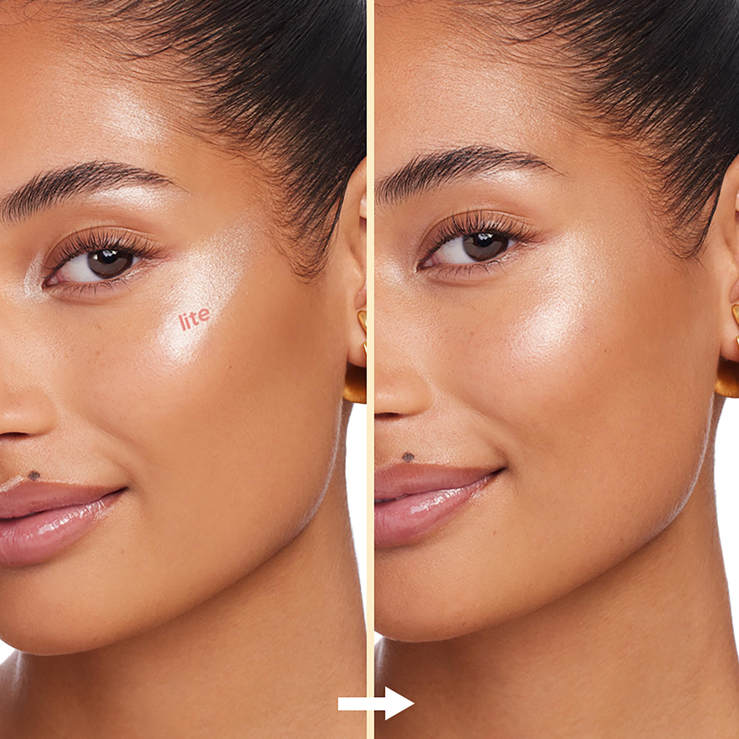 ColourPop Lite Stix on the collarbone enhances the decolletage with a luminous finish