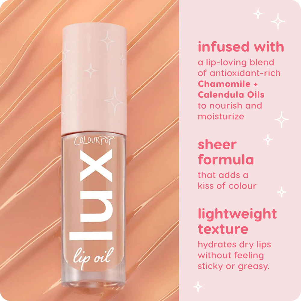 ColourPop Lux Lip Oil gloss finish creates hydrated lip look