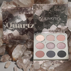 ColourPop Of Quartz charcoal smoke matte deepens the crease for smoky depth.