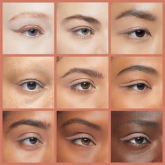 ColourPop Peach Fuzz eyeliner swatches reveal creamy, long-wearing matte finish on skin.