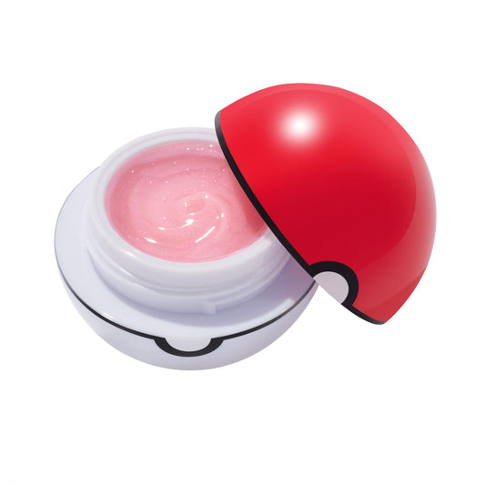 ColourPop Pokémon Lip Mask berry jar in Poké Ball packaging showing on-the-go hydration.