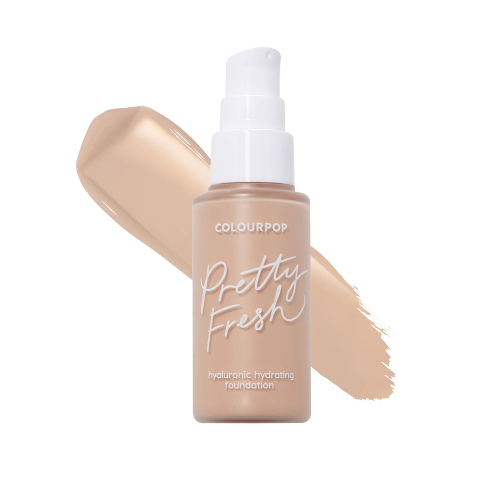 ColourPop Pretty Fresh Foundation bottle close-up highlighting a hydrating formula for radiant skin.