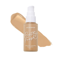 ColourPop Pretty Fresh hydrating foundation bottle shows a smooth, natural finish for a dewy look.