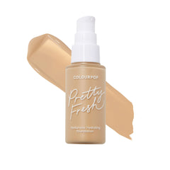 ColourPop Pretty Fresh foundation bottle close-up highlighting hydrating formula for dewy natural skin