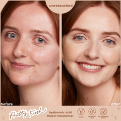 ColourPop Pretty Fresh tinted moisturizer applied with sponge demonstrates blendable hydration.