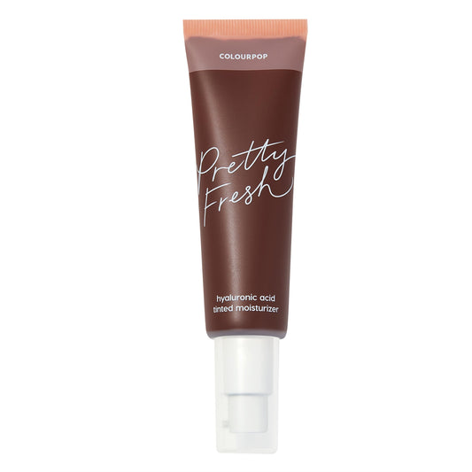 ColourPop Pretty Fresh tinted moisturizer bottle pump highlights hydrating formula for daily wear.