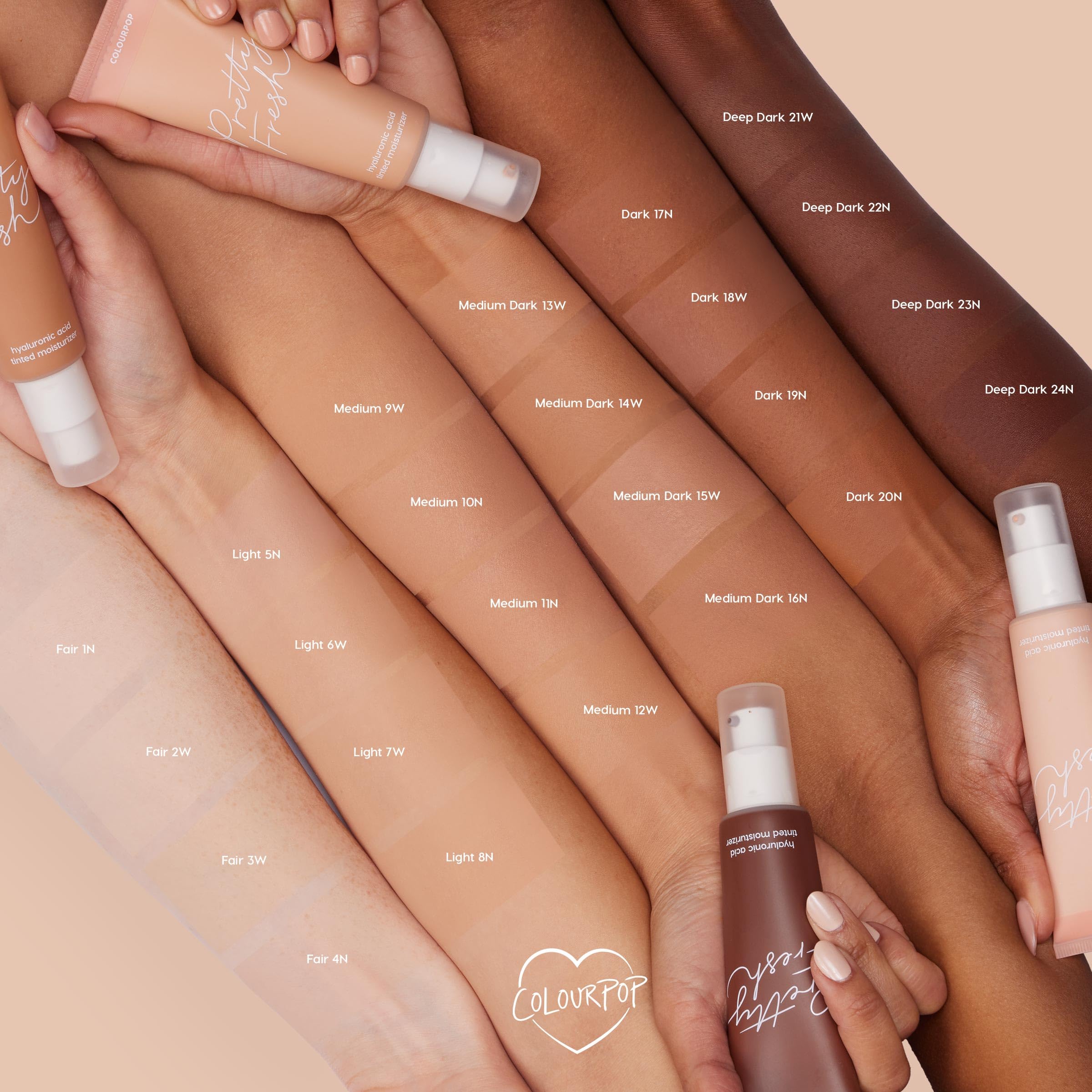 ColourPop Pretty Fresh tinted moisturizer on skin demonstrates a natural dewy glow