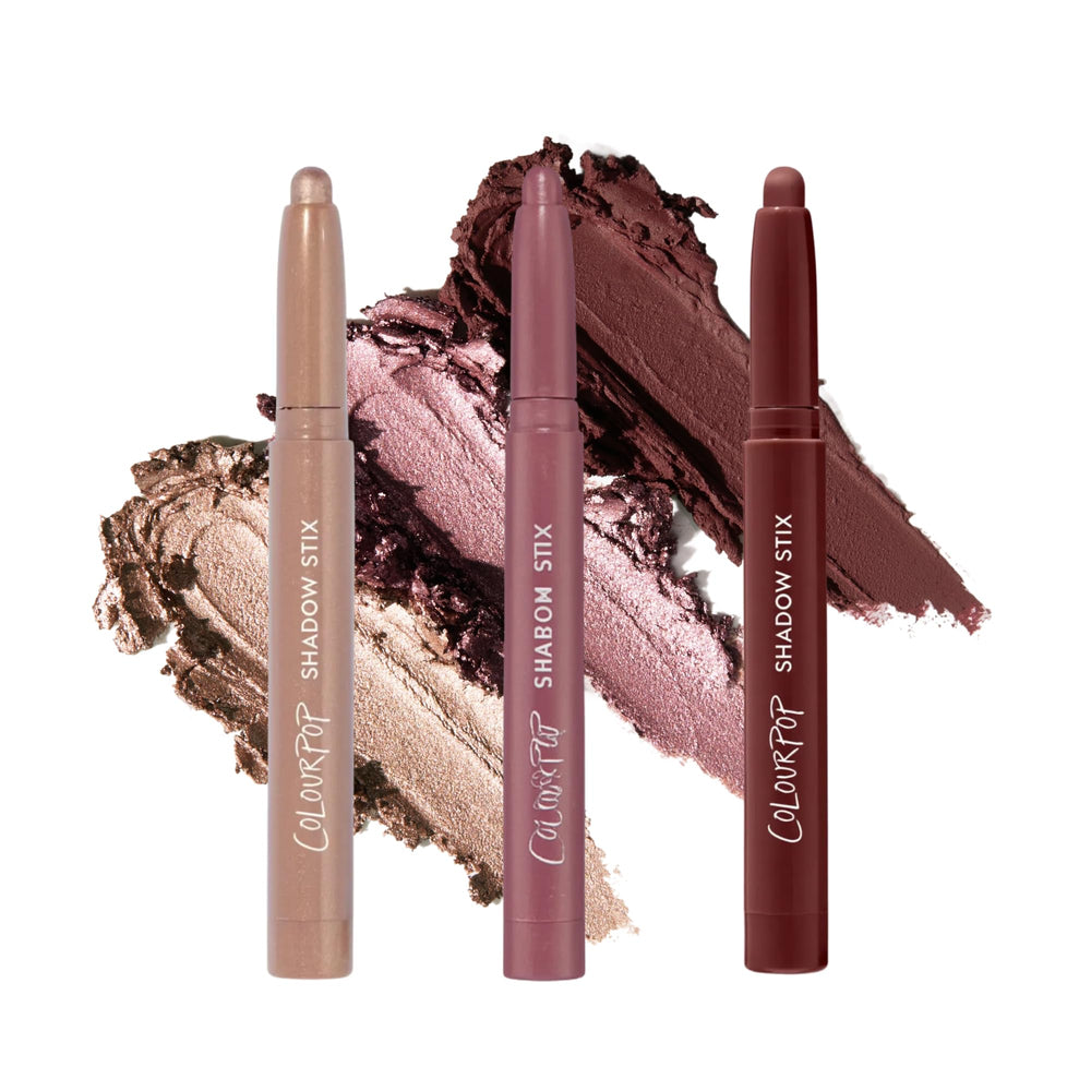 ColourPop Rose Goals Shadow Stix trio packaging for on-the-go eye looks.