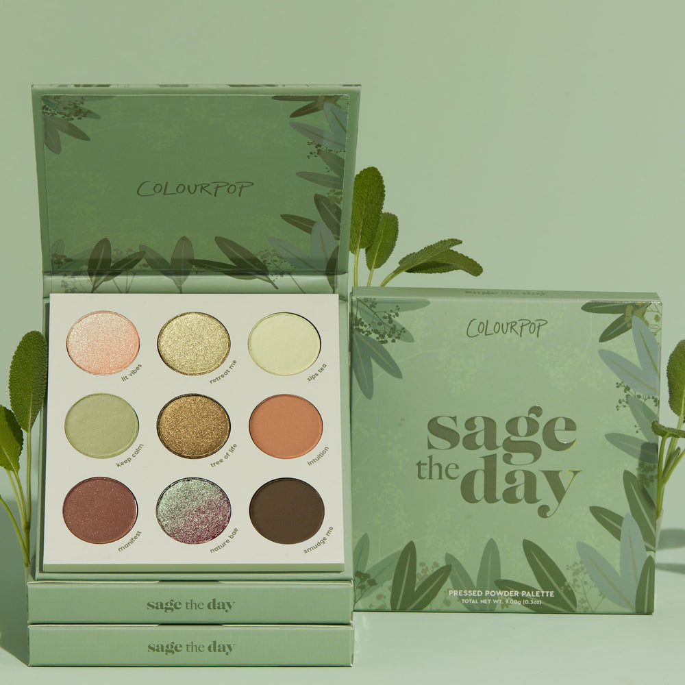 ColourPop Sage the Day eye application shows smooth blending and soft focus.