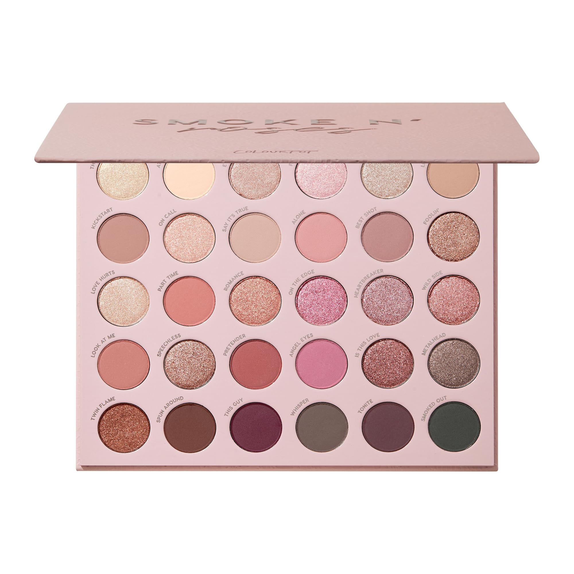 ColourPop Smoke N Roses palette cover showing rosey tones and travel-ready packaging.