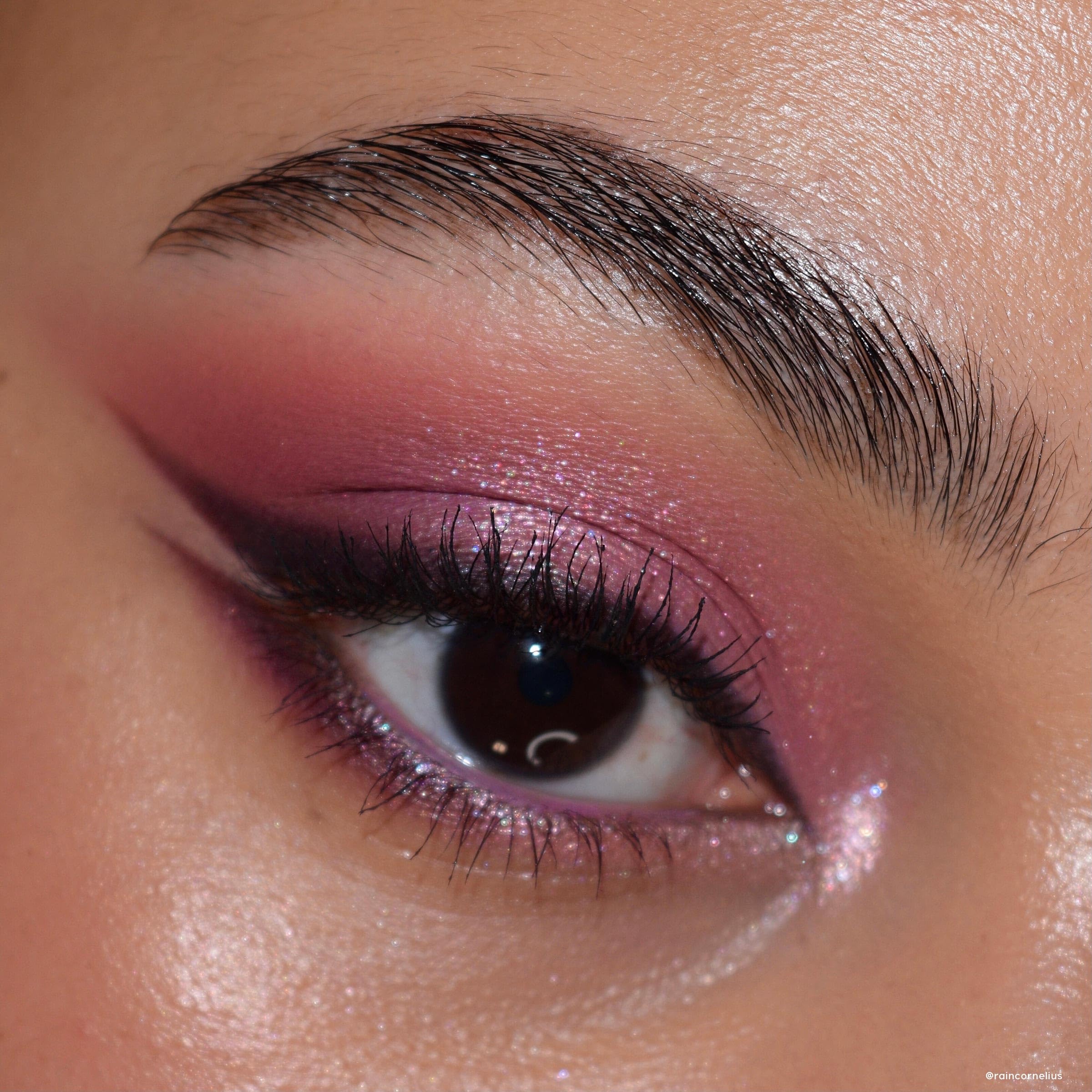ColourPop Smoke N Roses rose-gold shimmer shade adds glow to lids.