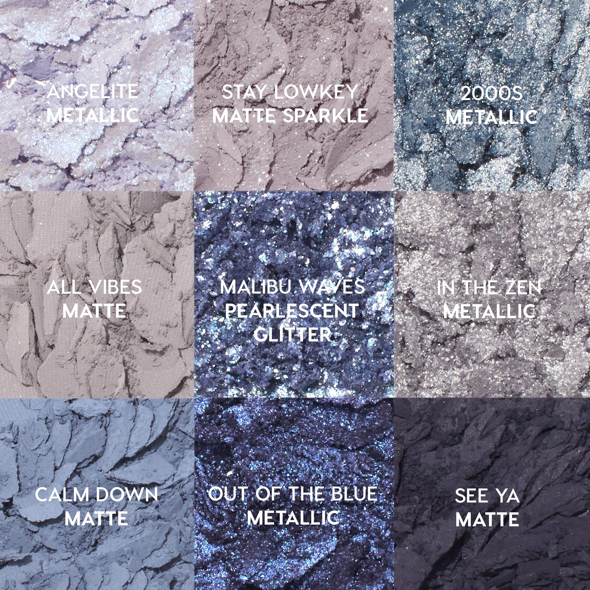 ColourPop So Elemental blue shades close-up showcases matte finishes for defined lids