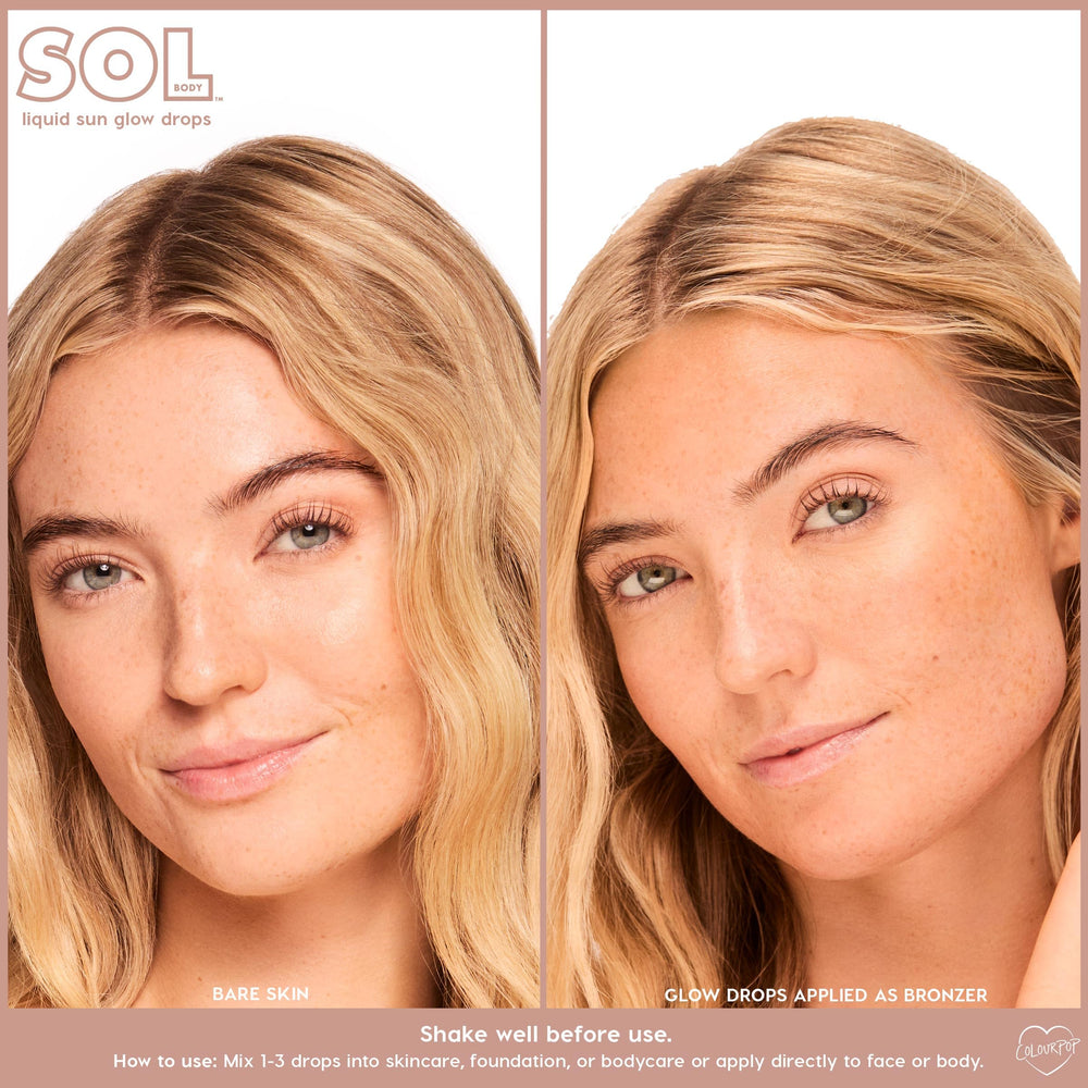 ColourPop Sol Glow Drops applied on the body for seamless sun-kissed radiance