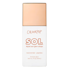 ColourPop Sol Liquid Sun Glow Drops bottle showing bronzed glow for face and body