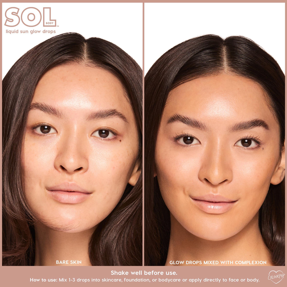 ColourPop Sol Glow Drops mixed with moisturizer for breathable bronzed skin