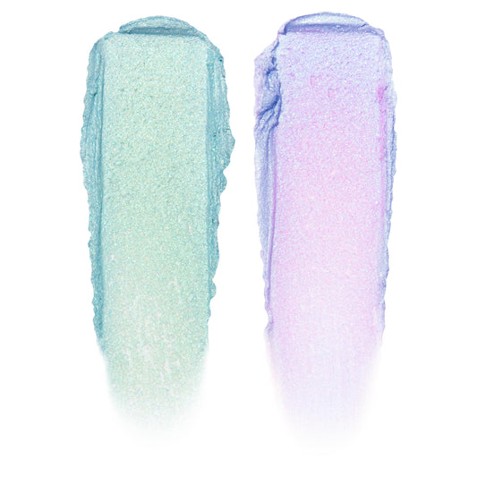 ColourPop Stitch Shadow Stix He's All Yours duochrome swatch with pink-to-aqua shift.